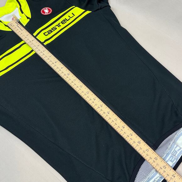 Castelli Cycling Jersey Large Short Sleeve Full Zip Black Neon Yellow Scorpion - Picture 7 of 12